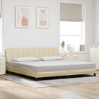 Bedframe Hanko stof crèmekleurig 200x200 cm