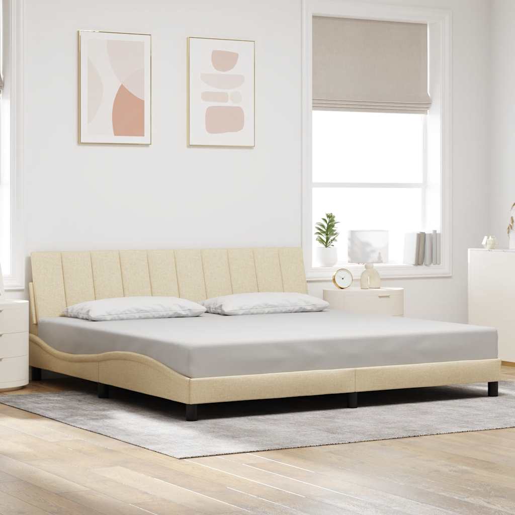Bedframe zonder matras "Hanko" stof crèmekleurig 200x200 cm