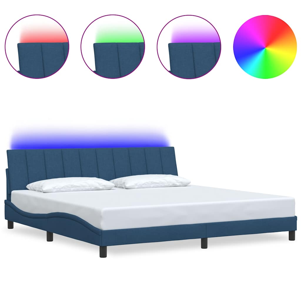 Bedframe zonder matras "Hanko" stof blauw 200x200 cm