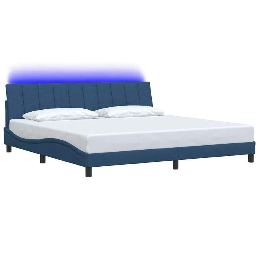Bedframe zonder matras "Hanko" stof blauw 200x200 cm