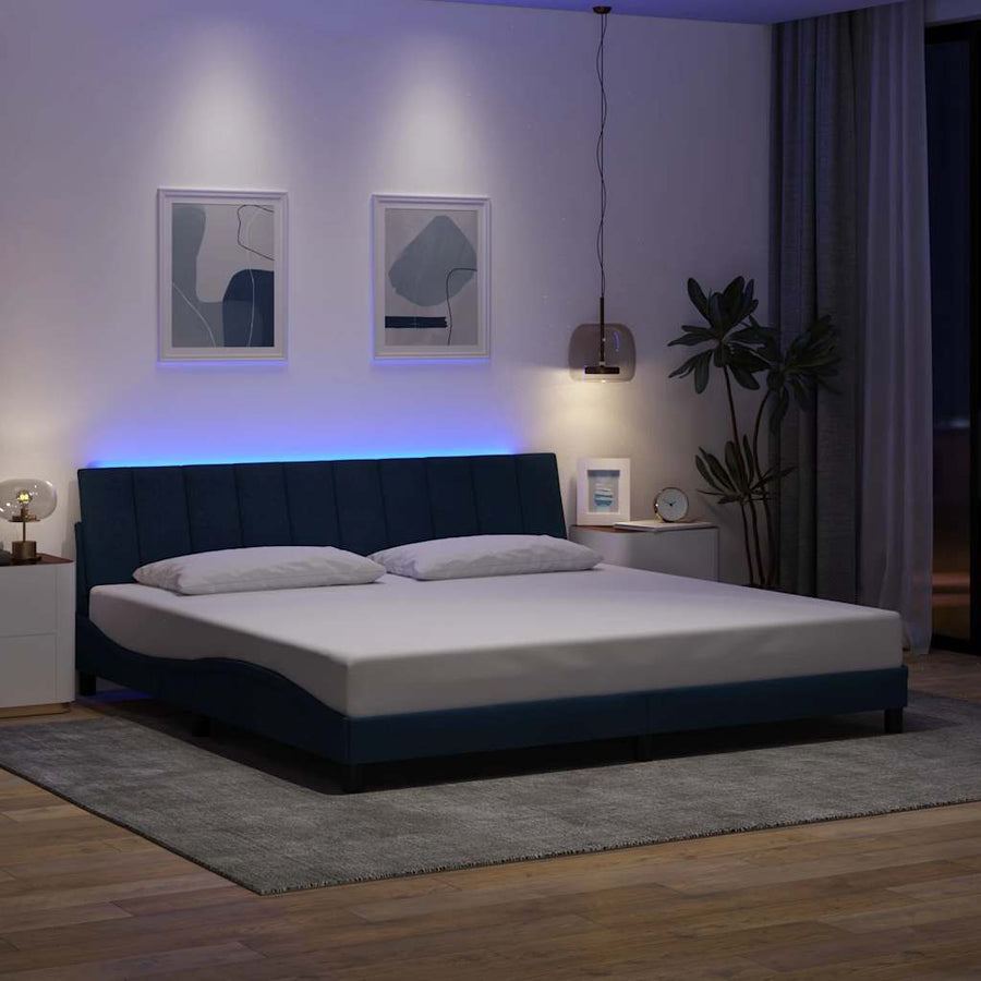 Bedframe zonder matras "Hanko" stof blauw 200x200 cm