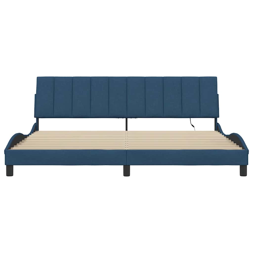 Bedframe zonder matras "Hanko" stof blauw 200x200 cm