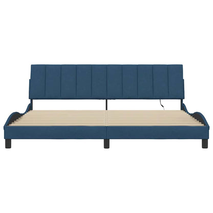 Bedframe zonder matras "Hanko" stof blauw 200x200 cm