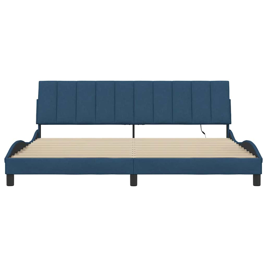 Bedframe zonder matras "Hanko" stof blauw 200x200 cm