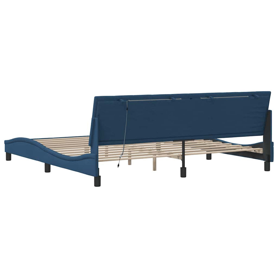 Bedframe zonder matras "Hanko" stof blauw 200x200 cm