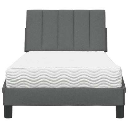 Bed met matras stof donkergrijs 80x200 cm