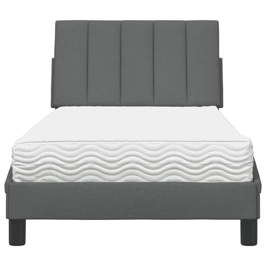 Bed met matras stof donkergrijs 80x200 cm