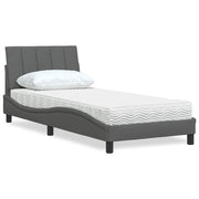 Bed met matras 80x200 cm donkergrijs