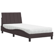Bed Met Matras Stof 80 x 200 cm Donkerbruin
