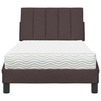 Bed Met Matras Stof 80 x 200 cm Donkerbruin