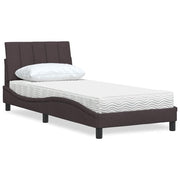 Bed met matras 80x200 cm donkerbruin stof