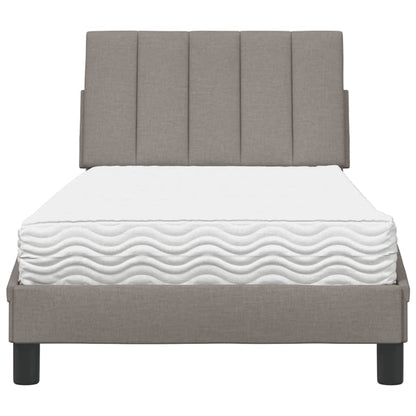 Bed met matras stof taupe 80x200 cm