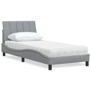 Bed met matras 90x190 cm lichtgrijs