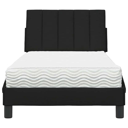 Bed met matras stof zwart 90x190 cm