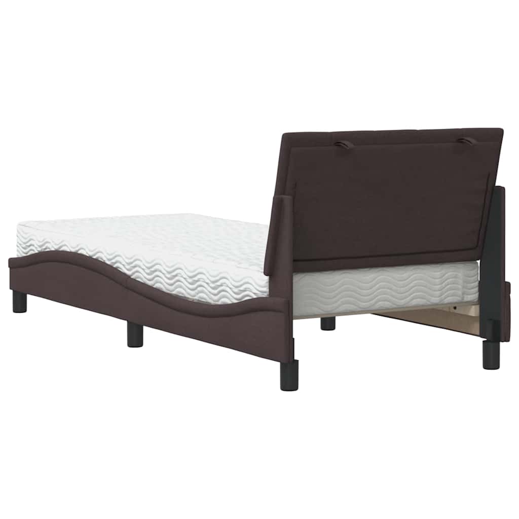 Bed Met Matras Stof 90 x 190 cm Donkerbruin