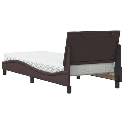 Bed Met Matras Stof 90 x 190 cm Donkerbruin
