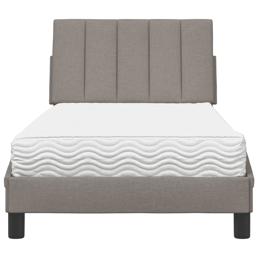 Bed met matras stof taupe 90x190 cm