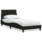 Bed met matras 90x200 cm zwart stof
