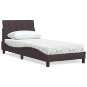 Bed met matras 90x200 cm donkerbruin stof