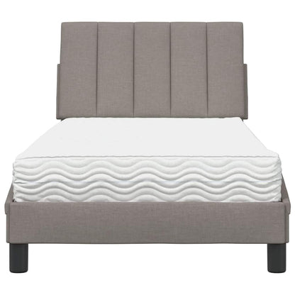 Bed met matras stof taupe 90x200 cm