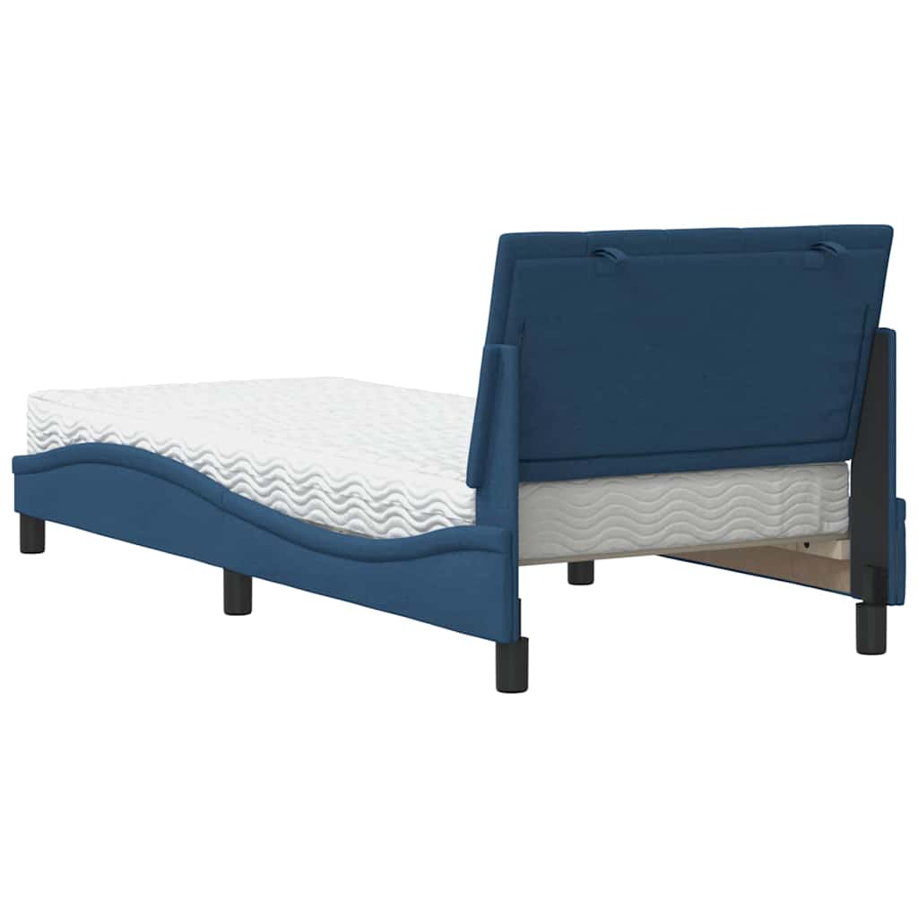 Bed Met Matras Stof 90 x 200 cm Blauw