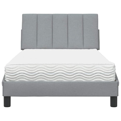 Bed met matras stof lichtgrijs 100x200 cm