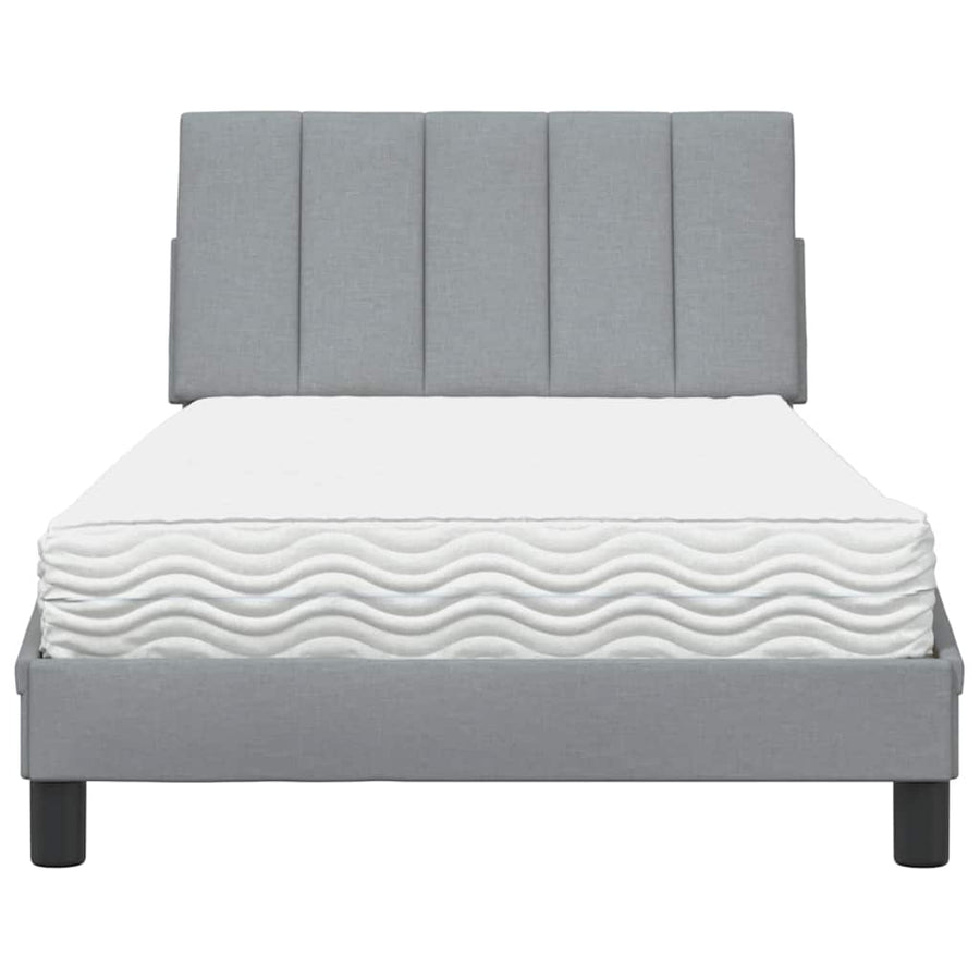 Bed met matras stof lichtgrijs 100x200 cm