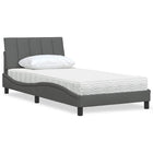 Bed met matras 100x200 cm donkergrijs