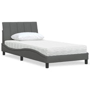 Bed met matras 100x200 cm donkergrijs