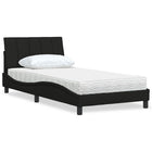 Bed met matras 100x200 cm zwart stof
