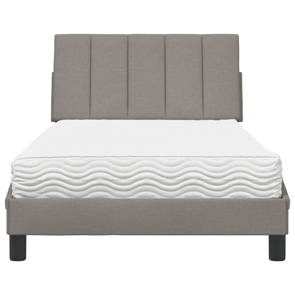 Bed met matras "Hanko" stof taupe 100x200 cm