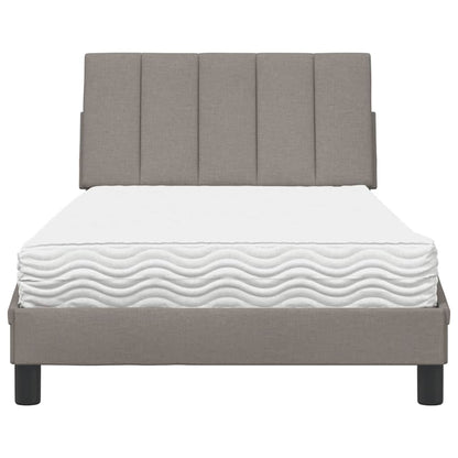 Bed met matras "Hanko" stof taupe 100x200 cm