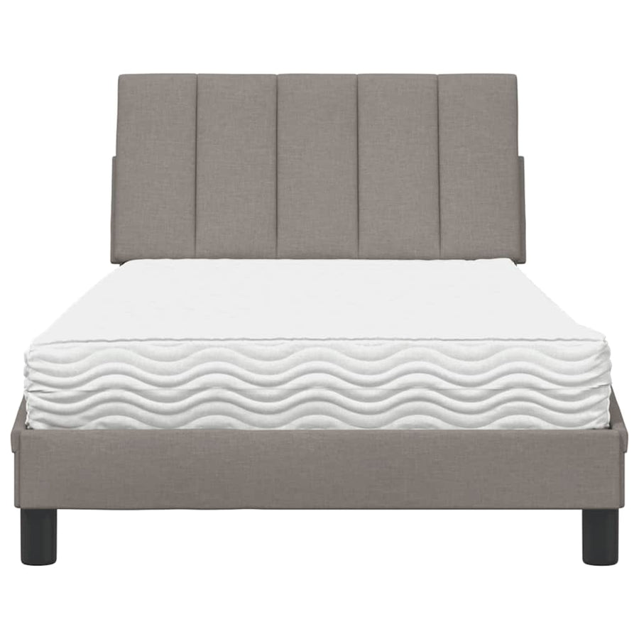 Bed met matras "Hanko" stof taupe 100x200 cm