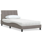 Bed met matras 100x200 cm taupe stof