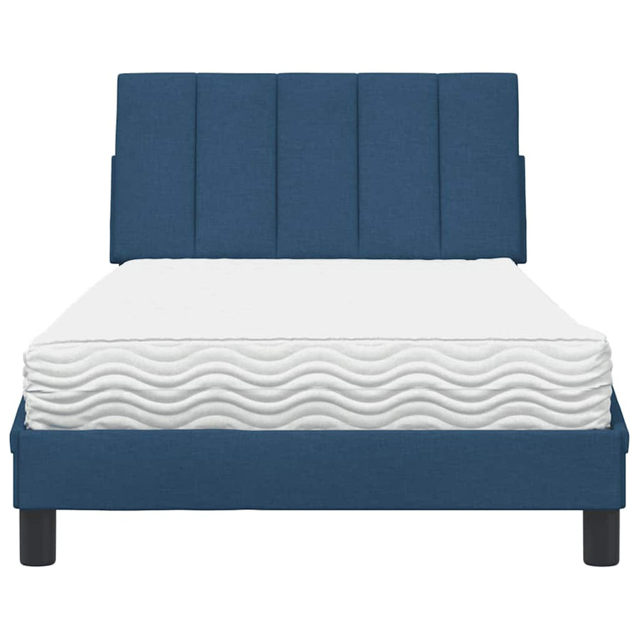 Bed met matras stof blauw 100x200 cm