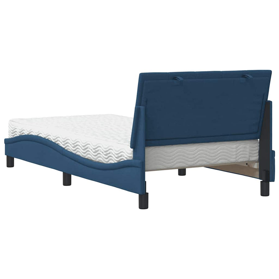 Bed met matras stof blauw 100x200 cm