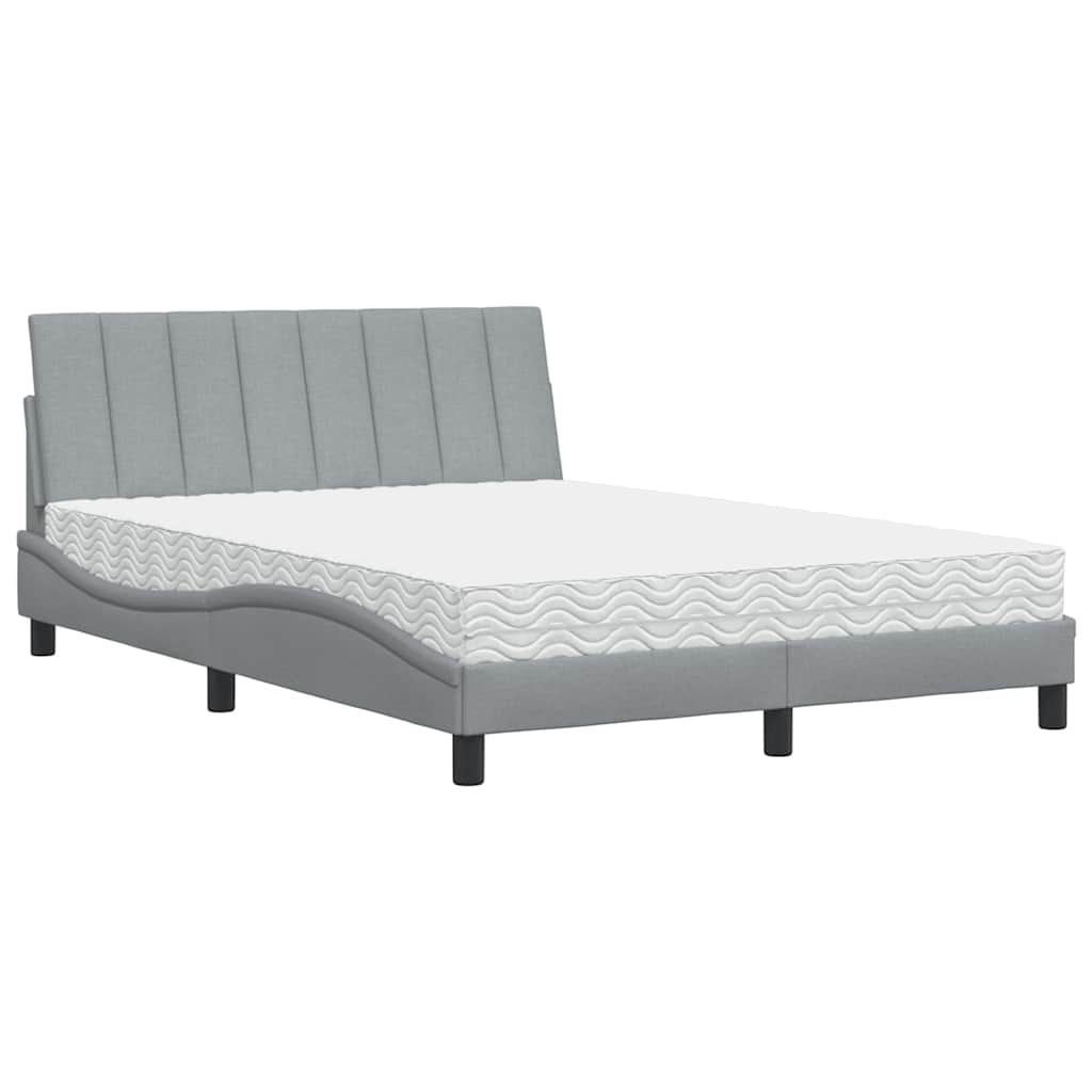 Bed met matras stof lichtgrijs 120x200 cm
