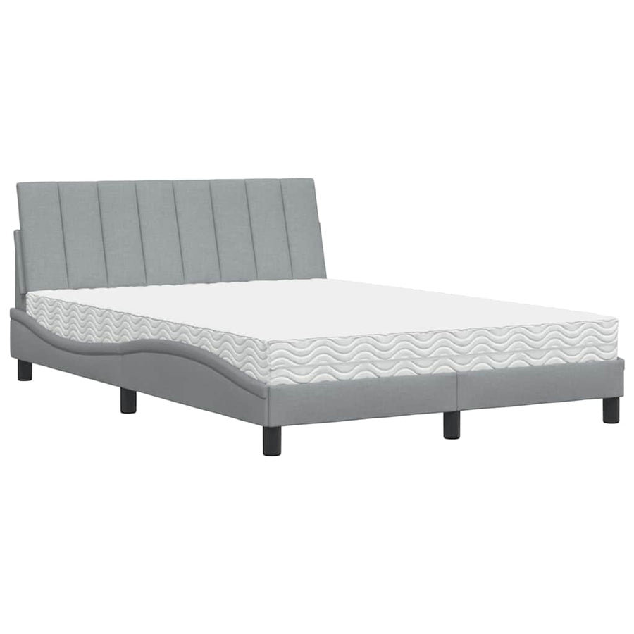 Bed met matras stof lichtgrijs 120x200 cm