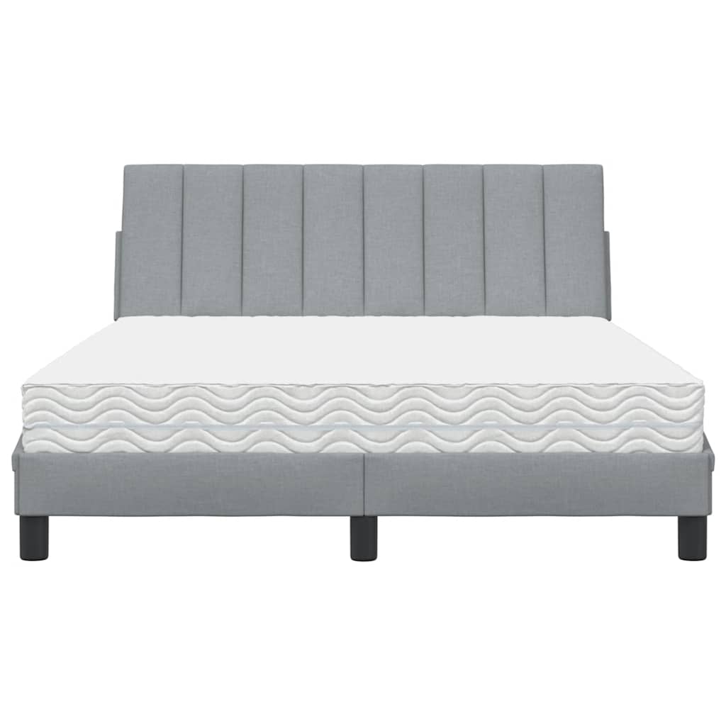 Bed met matras stof lichtgrijs 120x200 cm