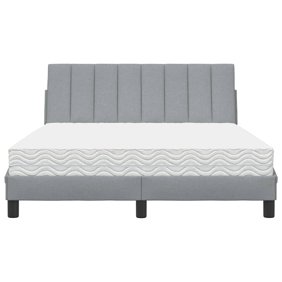 Bed met matras stof lichtgrijs 120x200 cm