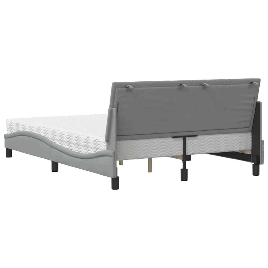 Bed met matras stof lichtgrijs 120x200 cm