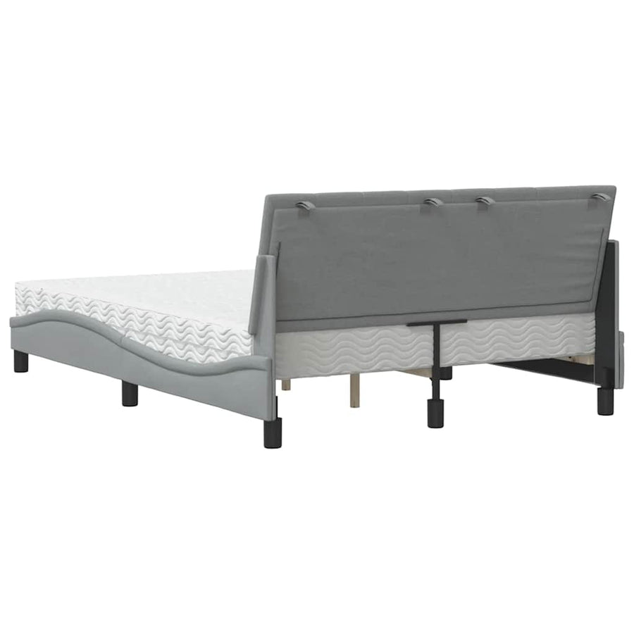 Bed met matras stof lichtgrijs 120x200 cm