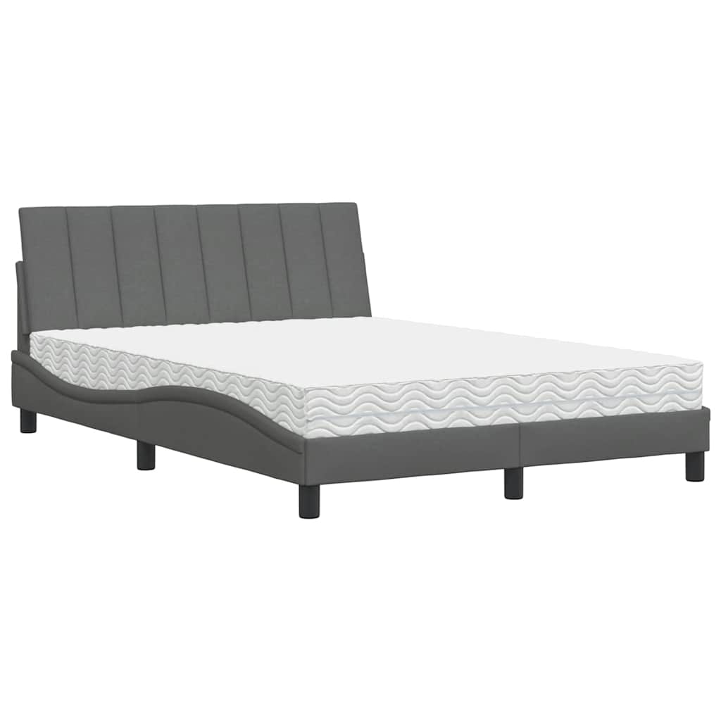 Bed met matras stof donkergrijs 120x200 cm
