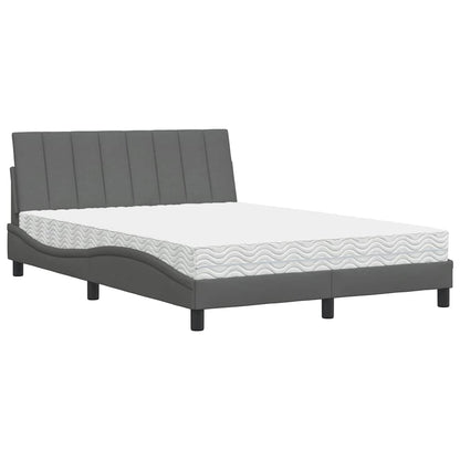 Bed met matras stof donkergrijs 120x200 cm