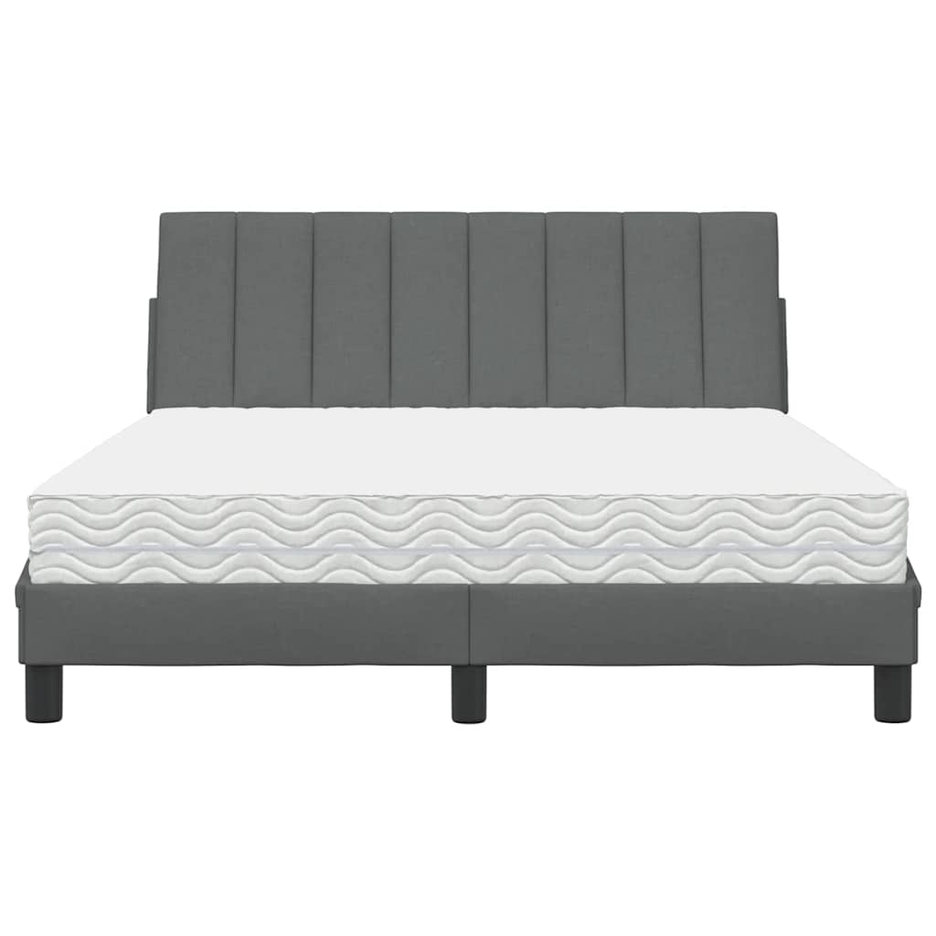 Bed met matras stof donkergrijs 120x200 cm
