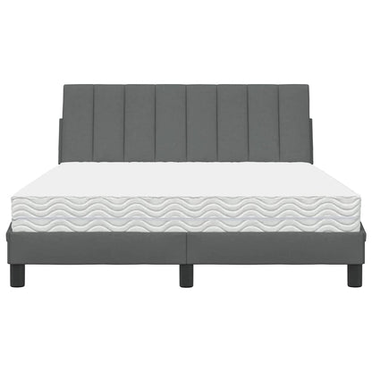 Bed met matras stof donkergrijs 120x200 cm