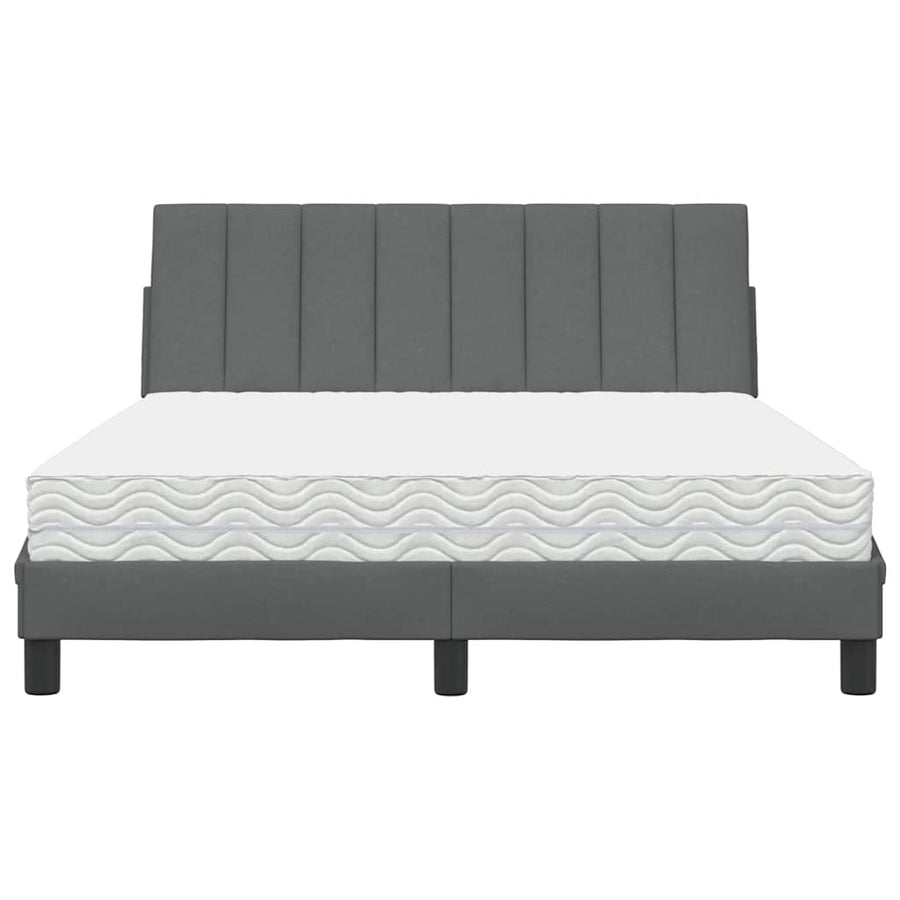 Bed met matras stof donkergrijs 120x200 cm