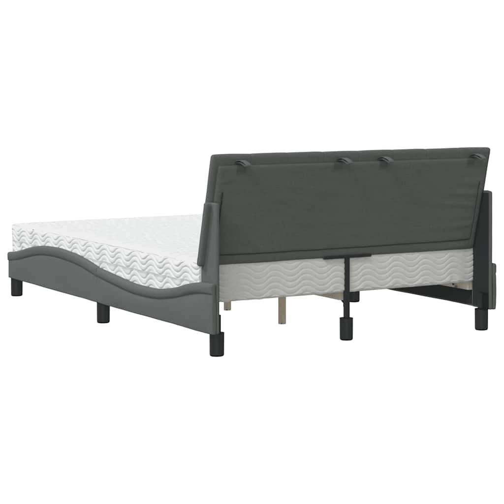 Bed met matras stof donkergrijs 120x200 cm