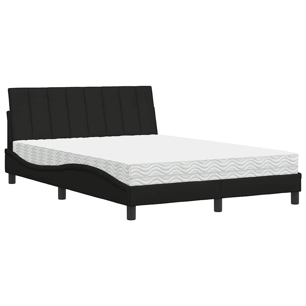 Bed met matras stof zwart 120x200 cm