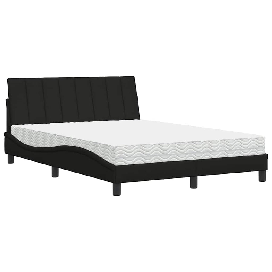 Bed met matras stof zwart 120x200 cm